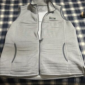 L.L. Bean Light Gray Ribbed Vest